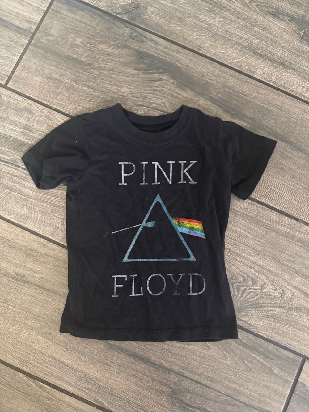 Pink Floyd Black Kids Tee with Prism Rainbow Graphic